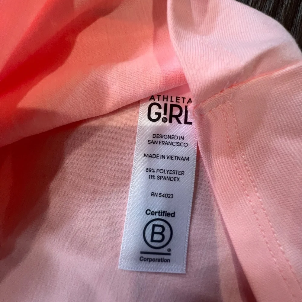 Athleta Girl Home Run Short Sleeve Tee, Knot Front, Creamsicle Orange Size XL/14 - Picture 6 of 12